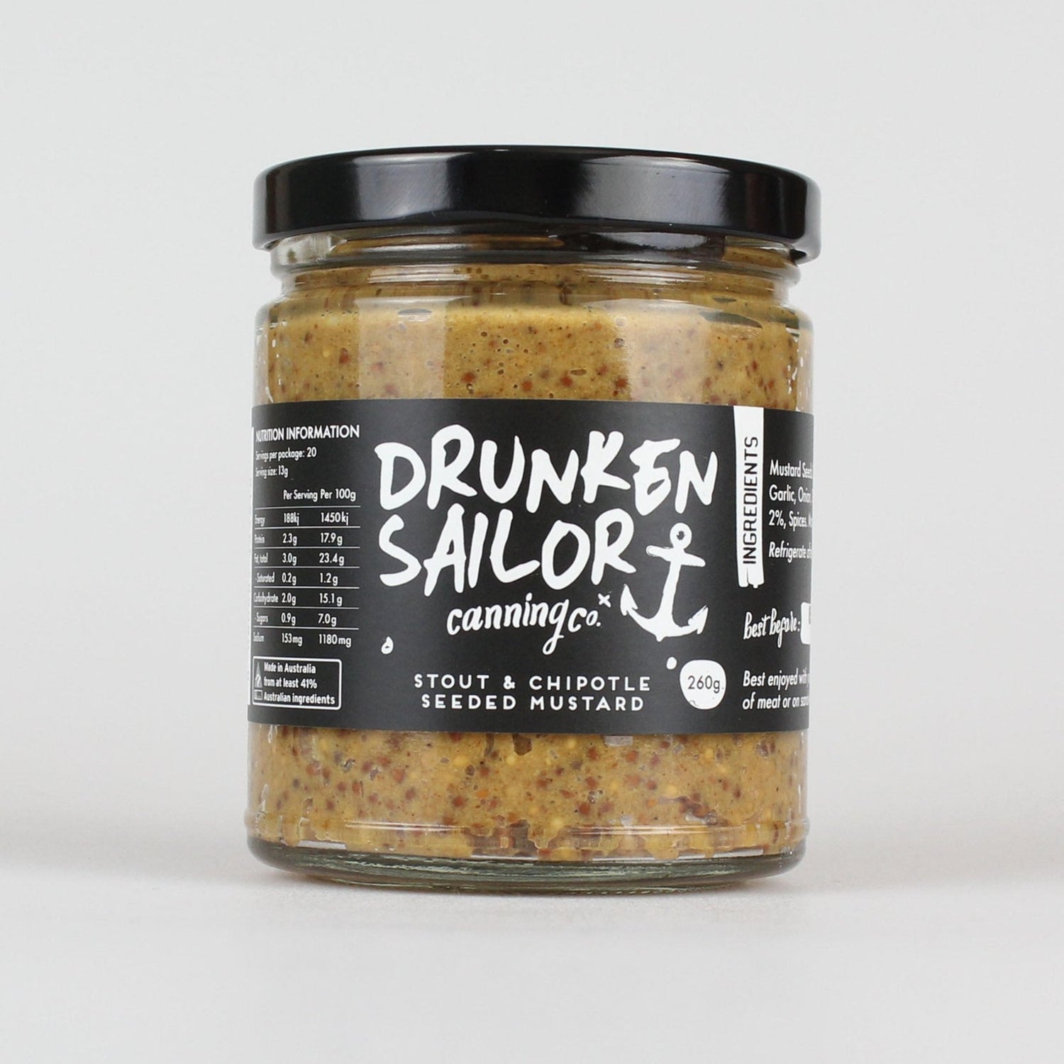 drunken sailor canning co stout and chipotle seeded mustard