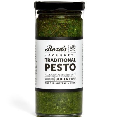Roza's Gourmet Traditional Pesto 240ml available at The Prickly Pineapple