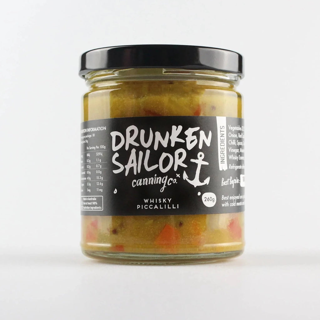 Drunken Sailor Whisky Piccalilli available at The Prickly Pineapple