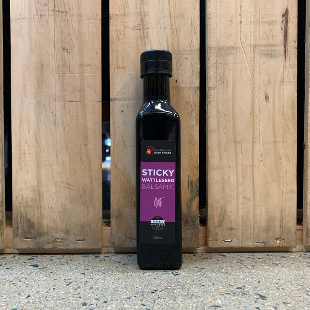 Australian Bush Spices Sticky Wattleseed Balsamic 250ml available at The Prickly Pineapple