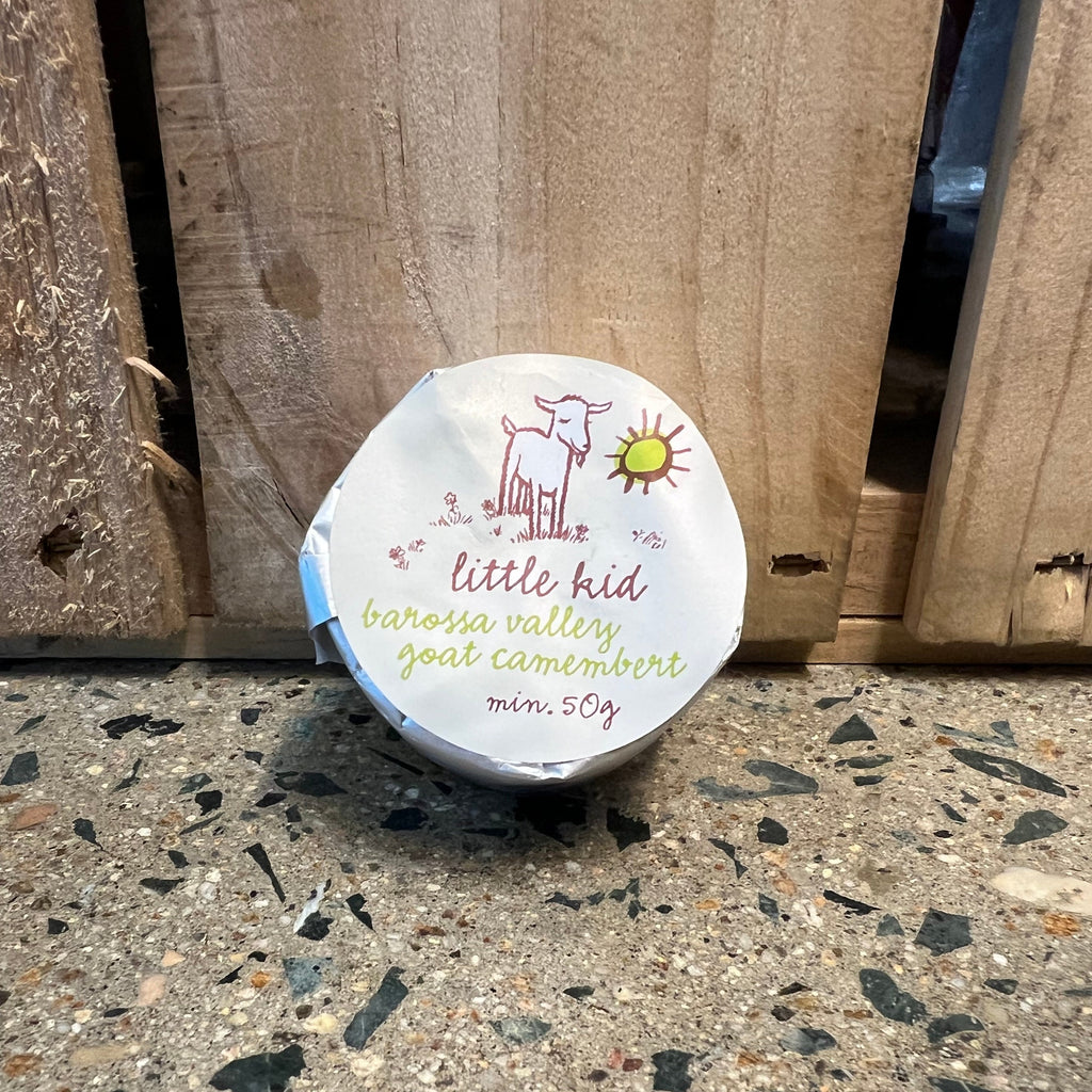 Barossa Valley Little Kid Goat Camembert 50g available at The Prickly Pineapple