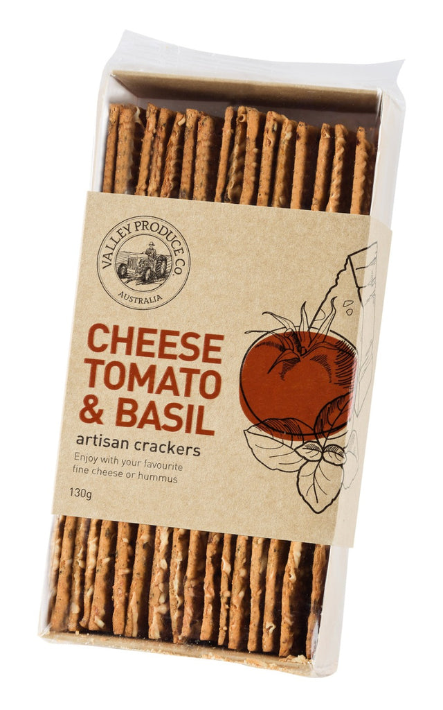 Valley Produce Artisan Crackers cheese tomato and basil