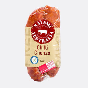Salumi Australia Chorizo Chilli 200g available at The Prickly Pineapple