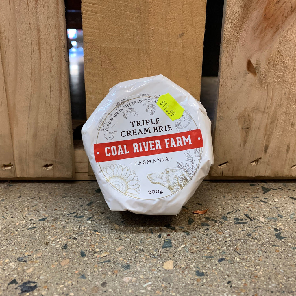 Coal River Farm Triple Cream Brie Cheese 200g available at The Prickly Pineapple