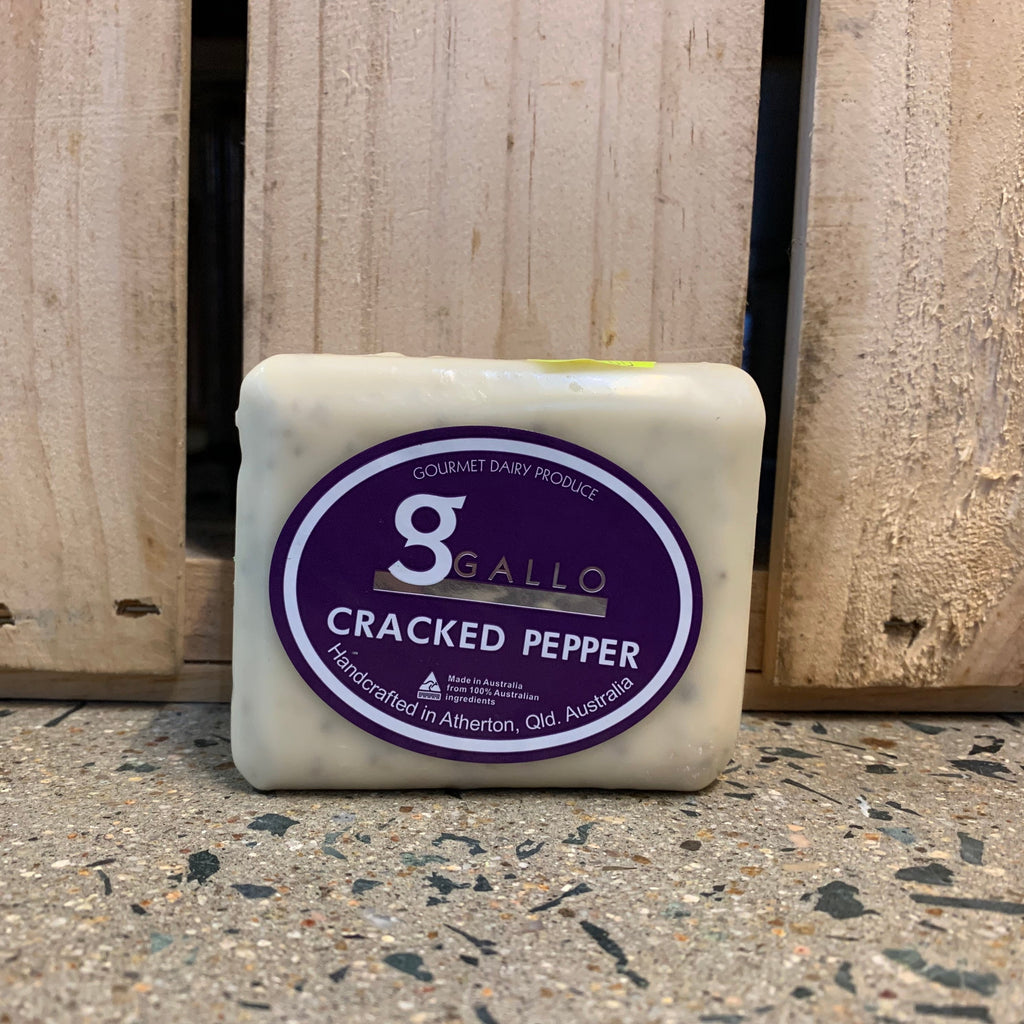 Gallo Cracked Pepper Cheese 200g available at The Prickly Pineapple