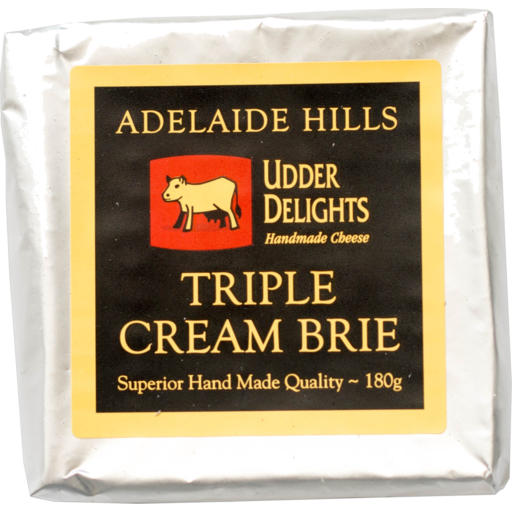 Udder Delights Adelaide Hills Triple Cream Brie 180g available at The Prickly Pineapple