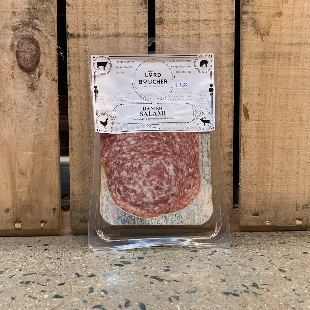 Lord Boucher Danish Salami 100g available at The Prickly Pineapple