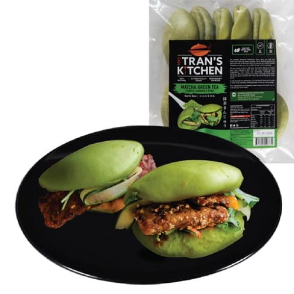 Mrs Trans Kitchen Matcha Green Tea Bao Buns 400g available at The Prickly Pineapple