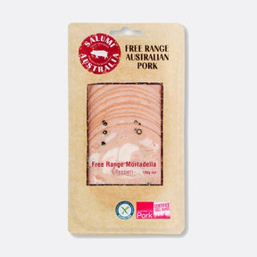 Salumi Australia Free Range Mortadella - Garlic & Fennel Salami 100g available at The Prickly Pineapple