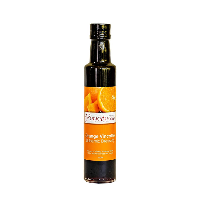 Pomodoras Fine Foods Organge Vincotto Balsamic Dressing 250ml available at The Prickly Pineapple