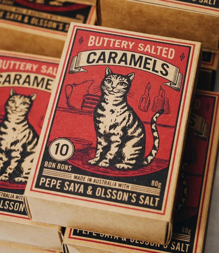 Pepe Saya x Olsson's Salt Buttery Salted Caramels 80g available at The Prickly Pineapple