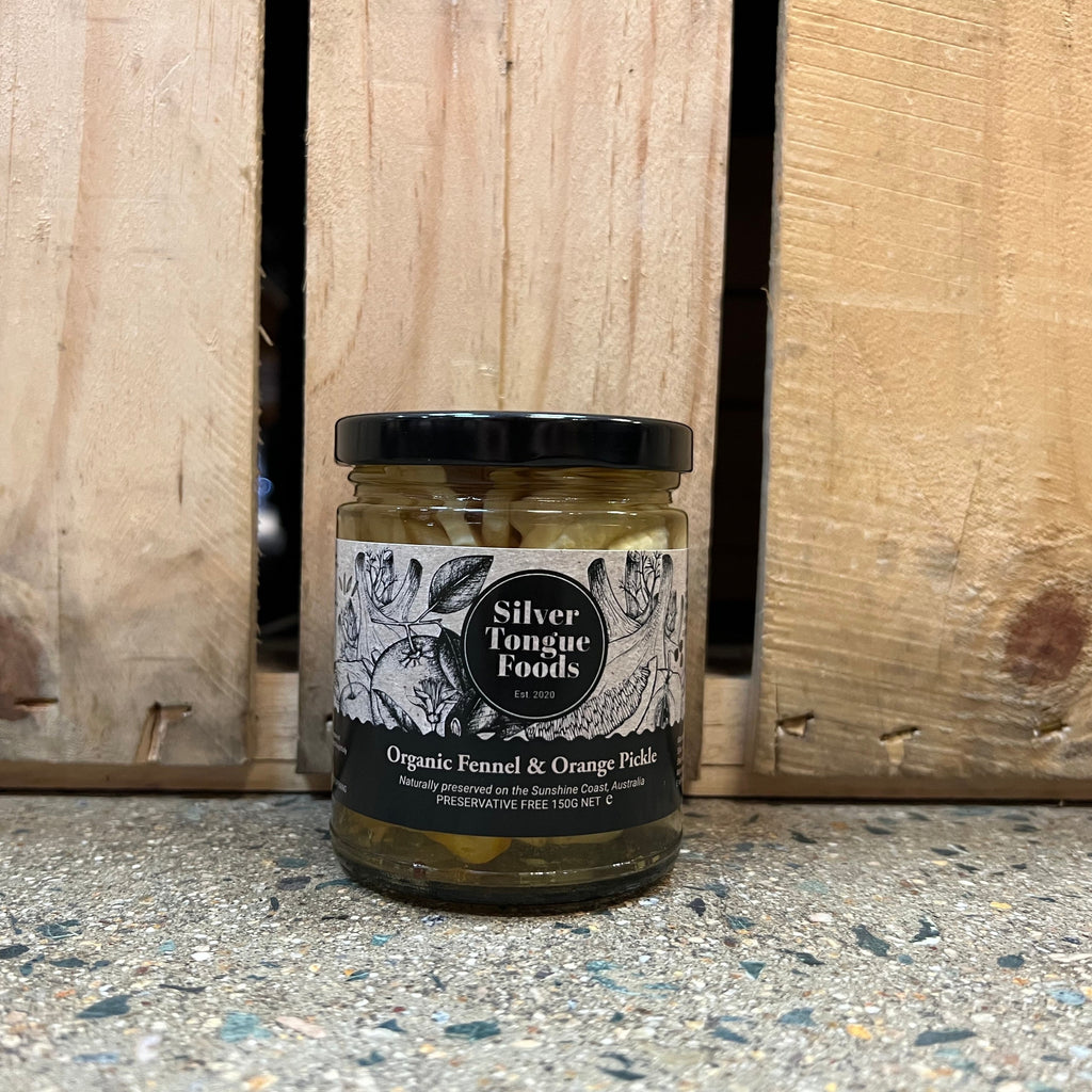 Silver Tongue Foods Organic Fennel & Orange Pickle 150g available at The Prickly Pineapple
