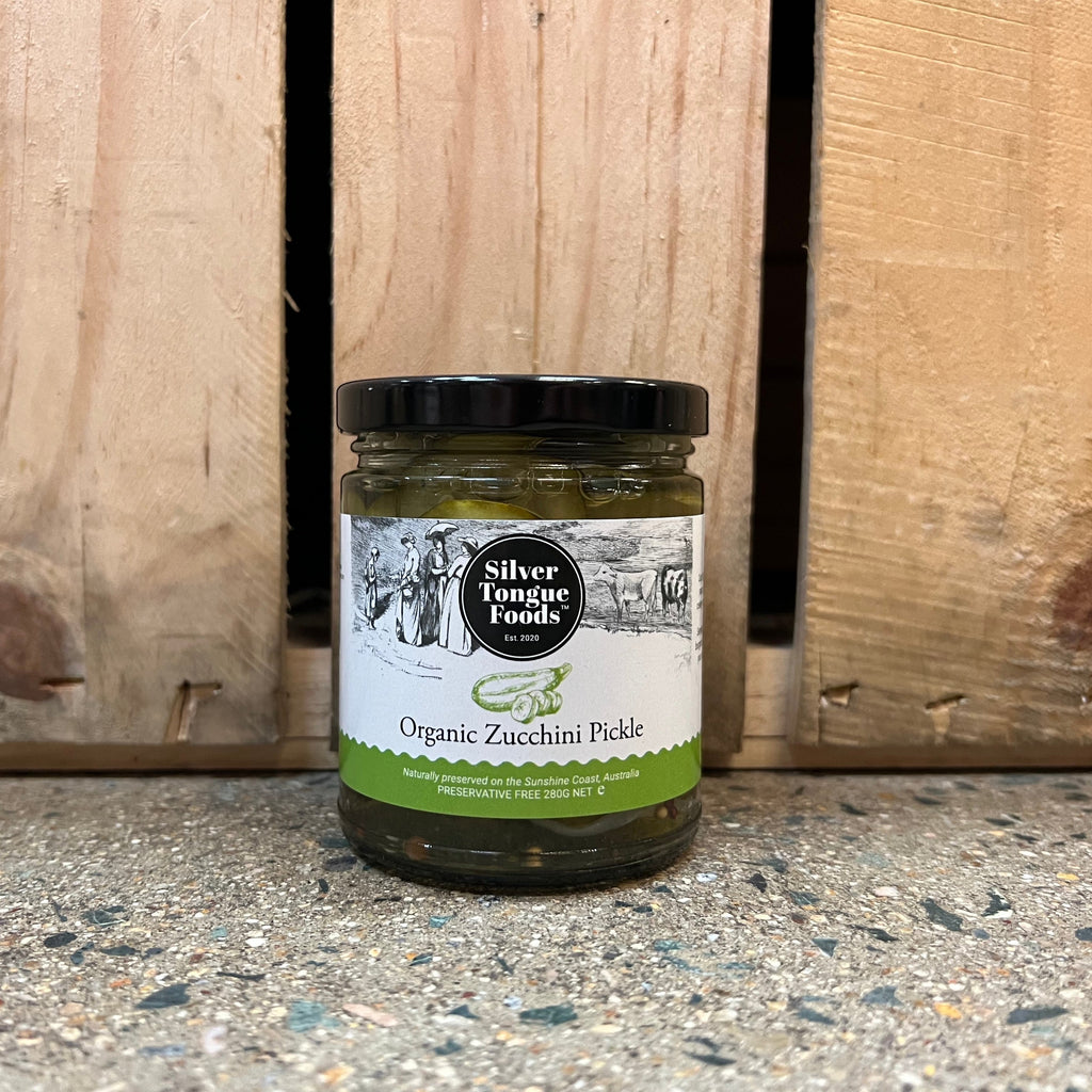 Silver Tongue Foods Organic Zucchini Pickle 150g available at The Prickly Pineapple