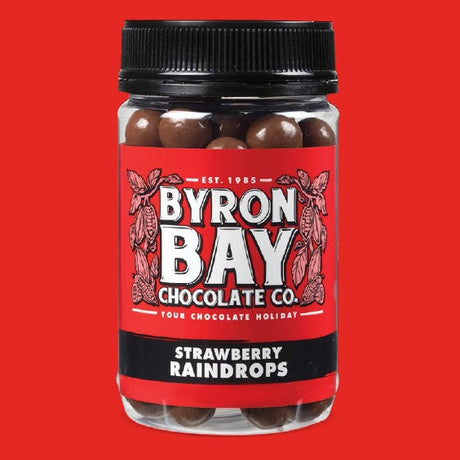 Byron Bay Chocolate Co Strawberry Raindrops available at The Prickly Pineapple