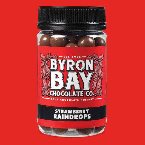 Byron Bay Chocolate Co Strawberry Raindrops available at The Prickly Pineapple