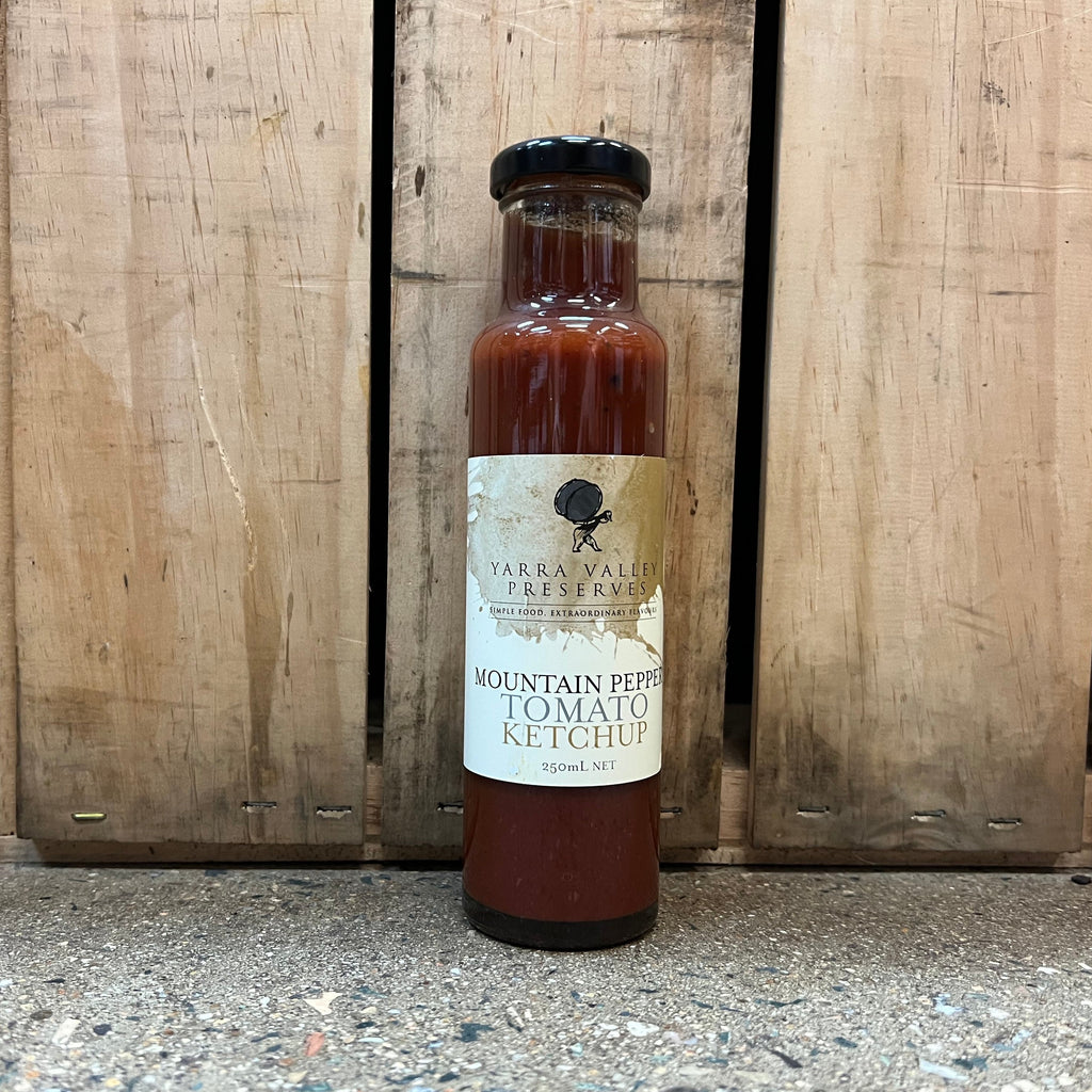 Yarra Valley Gourmet Foods Sauces 250ml mountain pepper tomato ketchup available at The Prickly Pineapple